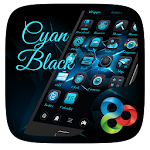 Cyan+Black Go Launcher Theme