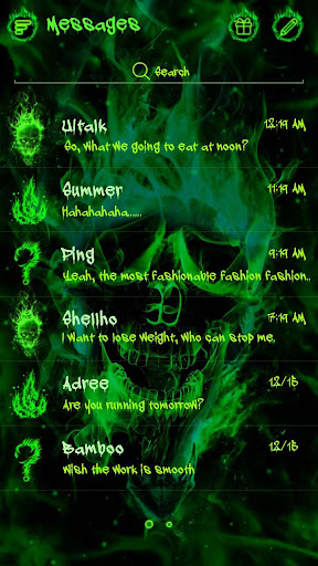GO SMS PRO GREEN FIRE THEME