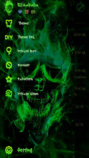 GO SMS PRO GREEN FIRE THEME
