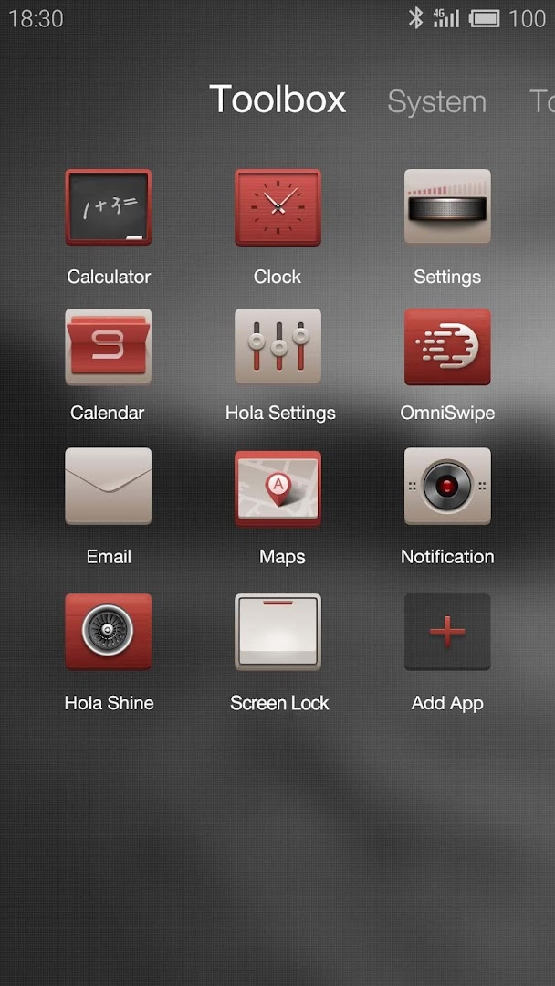 Simple and Red Hola Theme